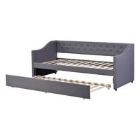 POLSTERBETT 90x200 cm, Grau, Tagesbett, Schlafsofa, mit 2 Schubladen - Grau, Textil/Metall (90/200cm)