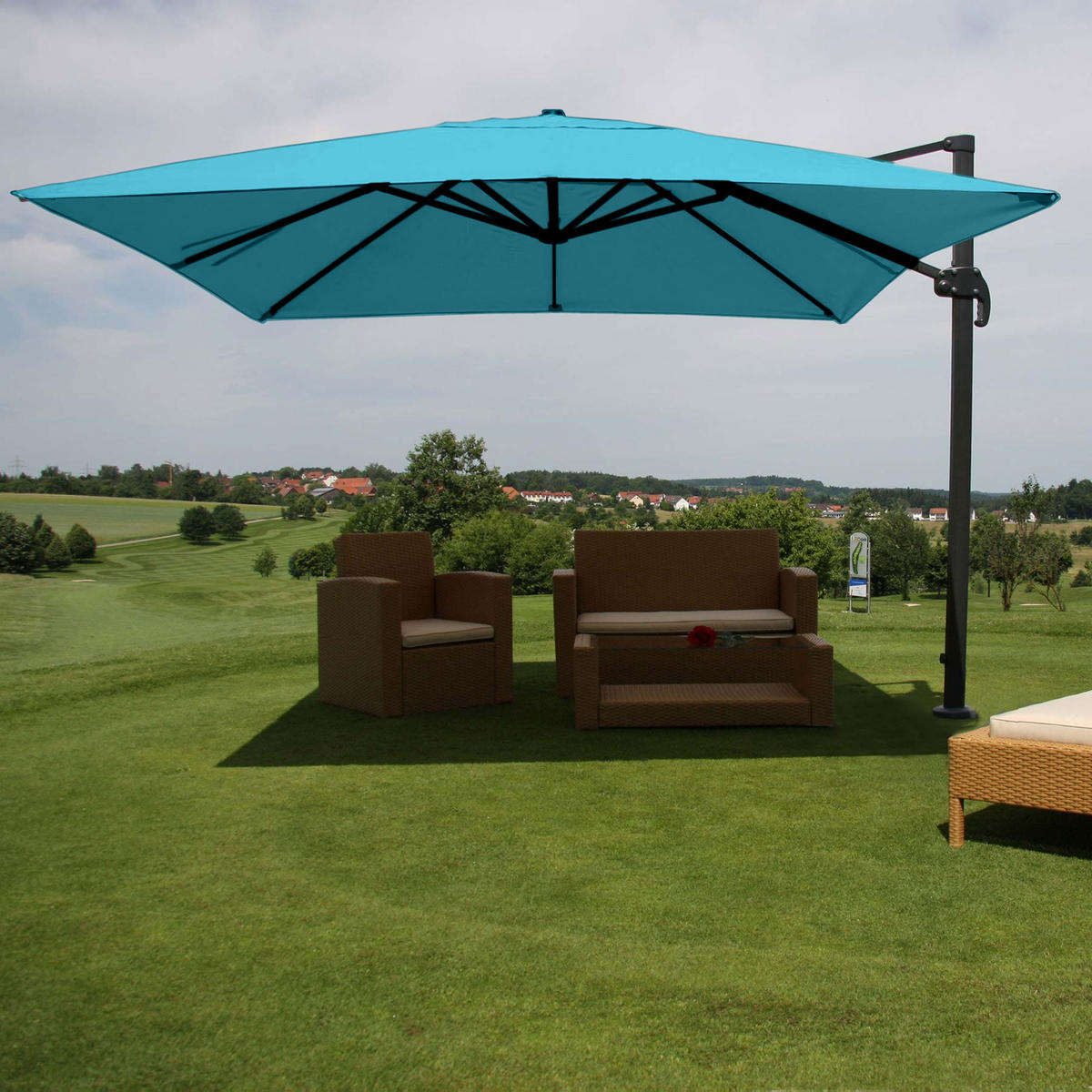 AMPELSCHIRM Türkis 300/400 cm - Türkis, Textil (400/300cm) - MCW