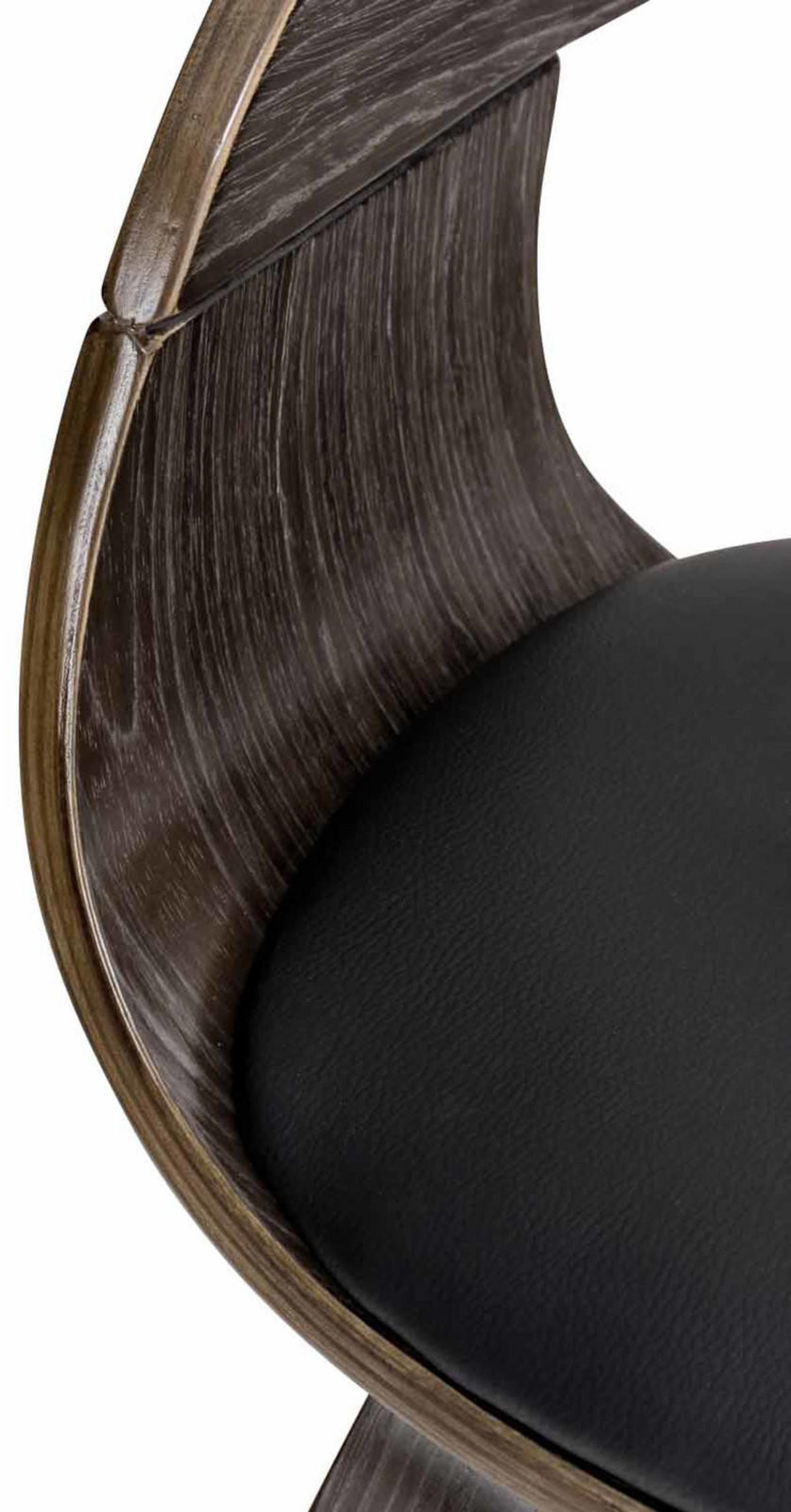 STÜHLE 2er-Set LONDON Kunstleder 73x49x46 cm Schwarz/Grau Kunstleder - Grau, Leder/Holz (49/73/46cm) - DELUKE