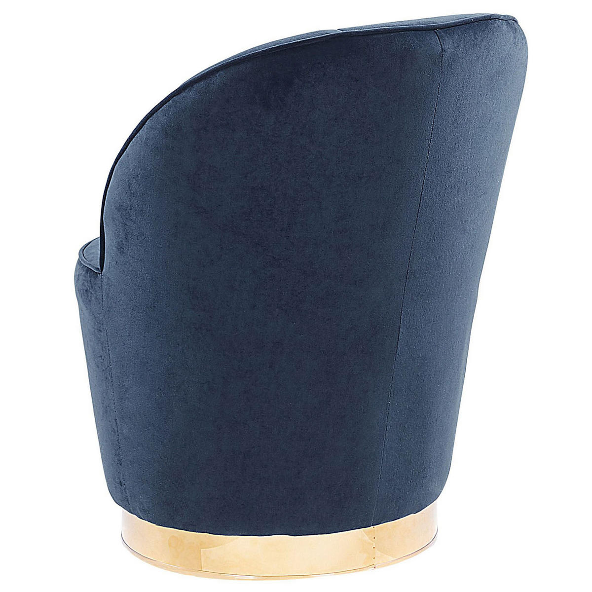 SESSEL Samtstoff Dunkelblau/Gold Alby - Blau, Textil/Metall (56/72/61cm) - Beliani
