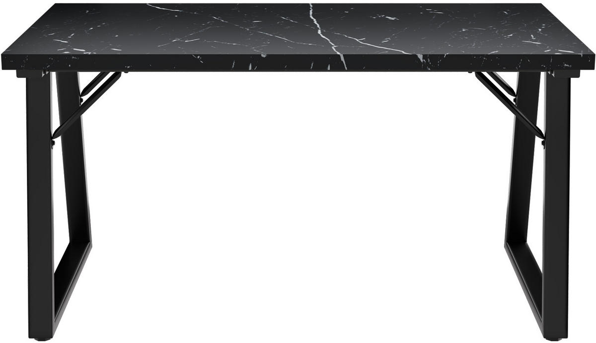 ESSTISCH in Holz, Metall 140/80/75cm - Schwarz, Holzwerkstoff (80/140/75cm) - HOMAVO