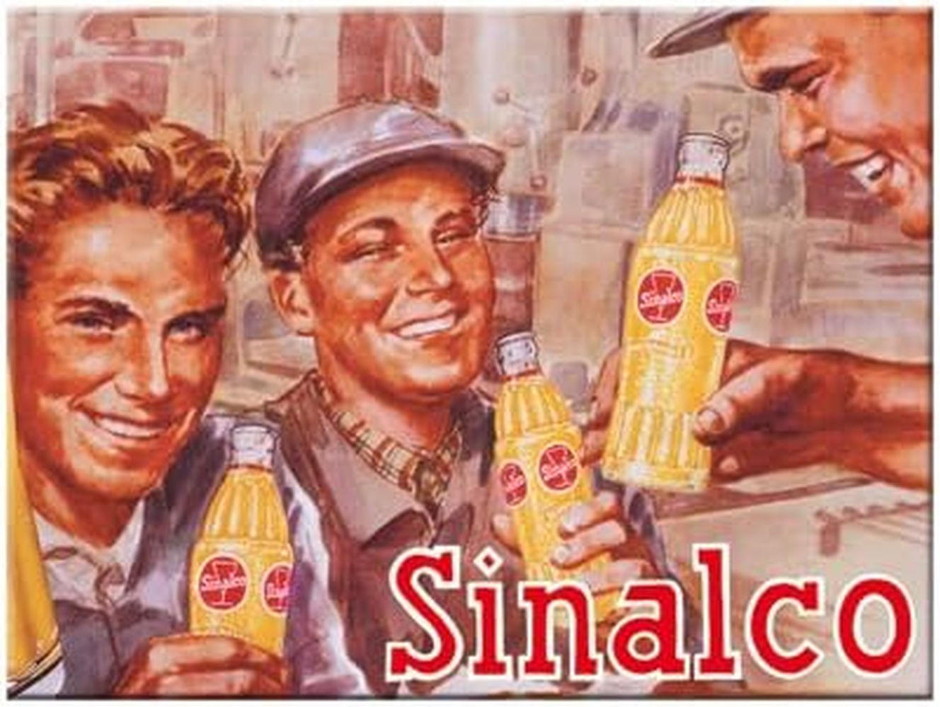 MAGNET 6/8 cm Sinalco Bauarbeiter - Multicolor, Metall (8/6/0.1cm) - Nostalgic-Art