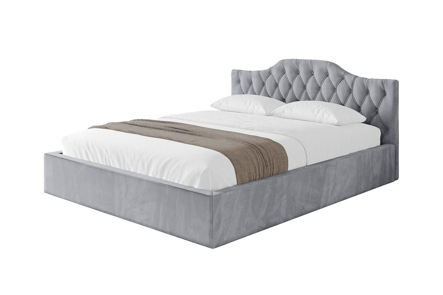 POLSTERBETT mit Bettkasten und Lattenrost, Bett mit Matratze H3/H4 - FALIO-V1 180x200 Hellgrau - Hellgrau, Holzwerkstoff/Textil (180/200cm) - ALTDECOR
