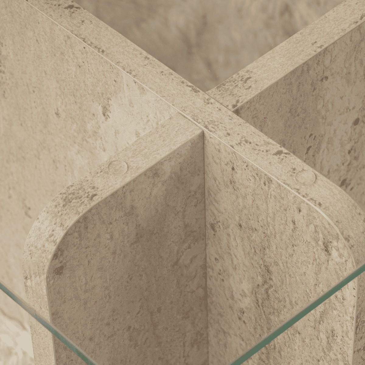 COUCHTISCH mit Tischplatte aus gehärtetem Glas 105/65/30 cm - Beige, Holzwerkstoff (110/65/30cm) - Calicosy