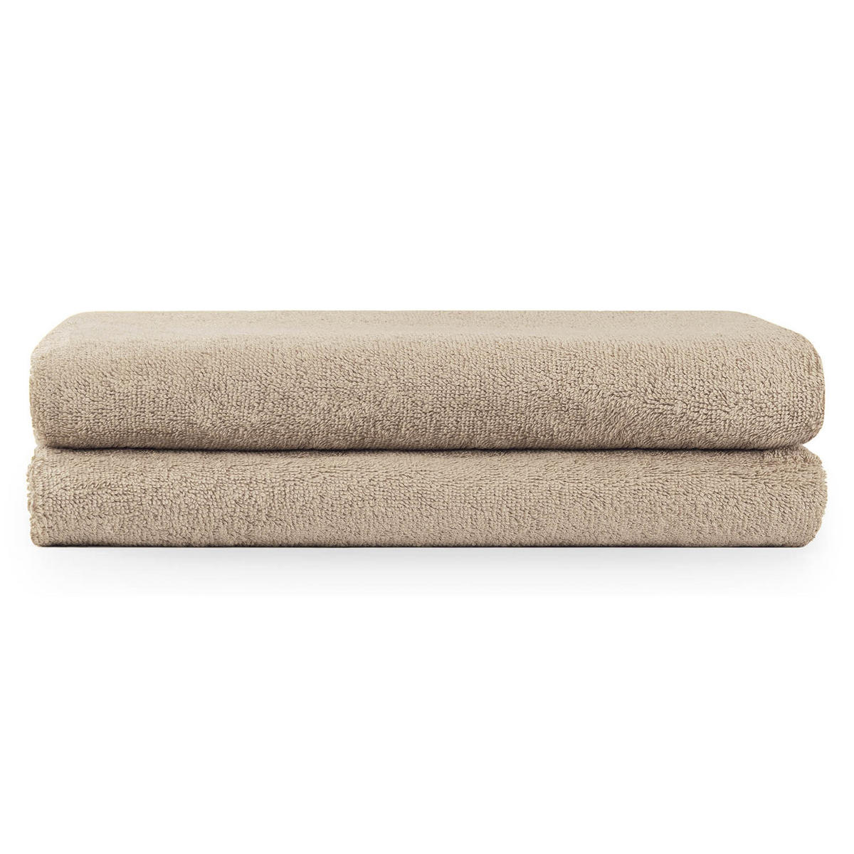 BADETUCH 2er-Set, 2x Badetuch 70/140 cm, Taupe - Taupe, Textil (70/140cm) - Blumtal