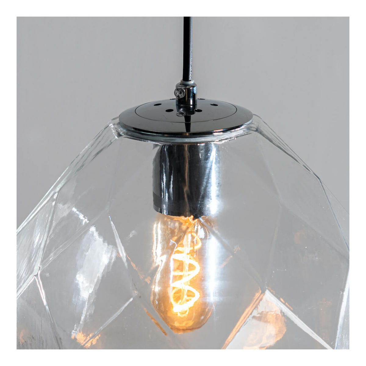 HÄNGELEUCHTE Pinguetti, Silber/Chrom, 32cm - Chromfarben, Glas (120/25/32cm) - KOSILUM