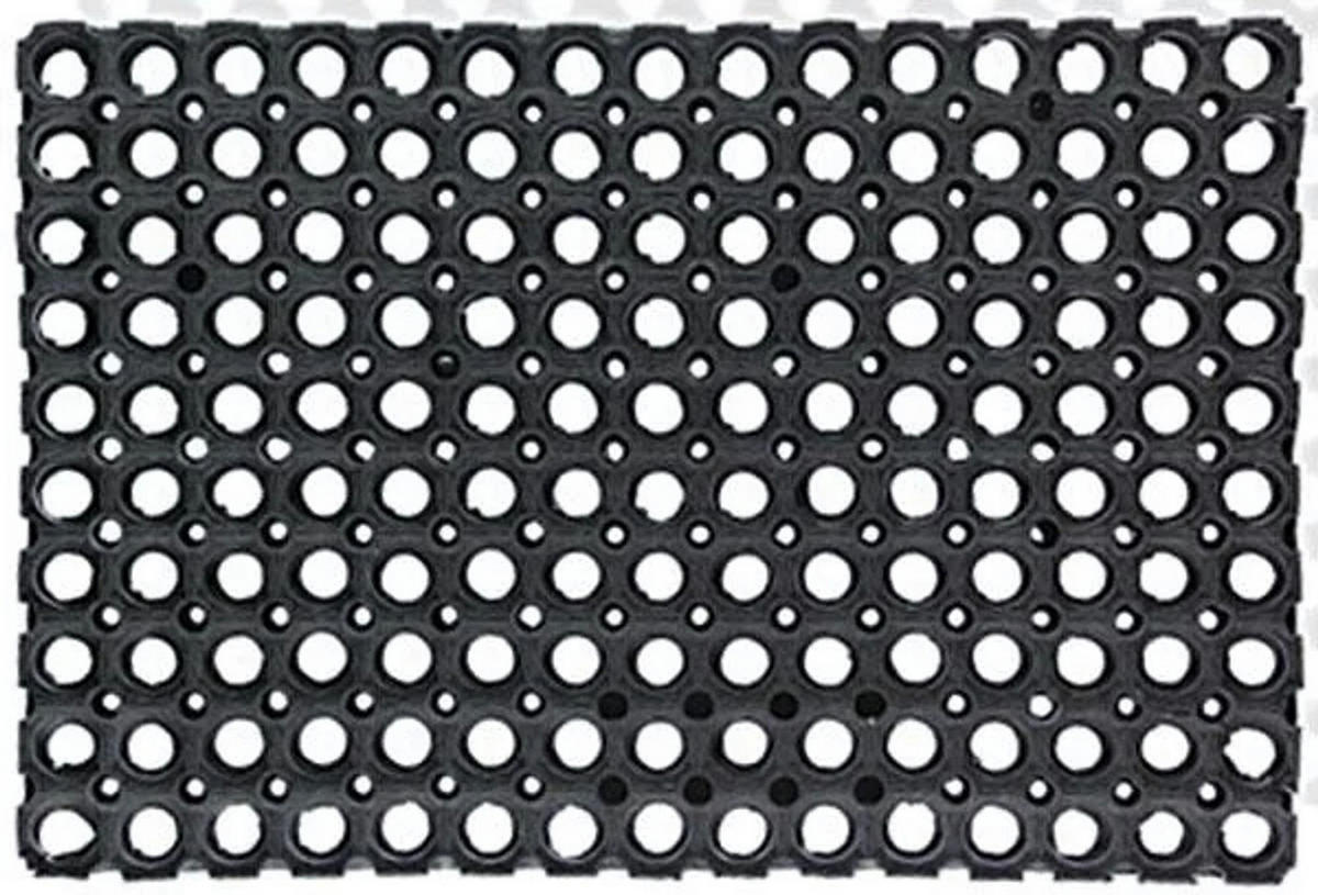 FUSSMATTE Gummi Ringmatte, rutschfest, 40 x 60 cm - Schwarz, Kunststoff (60/40cm) - Westfalia