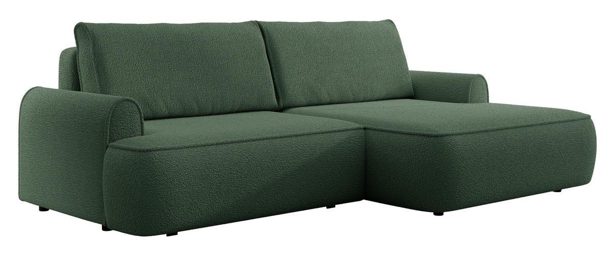 ECKSOFA 250 cm Mareno mit Bettkasten, Schlaffunktion, Rechts, Grün - Grün, Holz (146/250cm) - Emporius