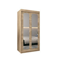 SCHWEBETÜRENSCHRANK 200/100/62 2-türig - Silberfarben/Sonoma Eiche, Holz/Kunststoff (100/200/62cm) - MÖBEL KRYSPOL