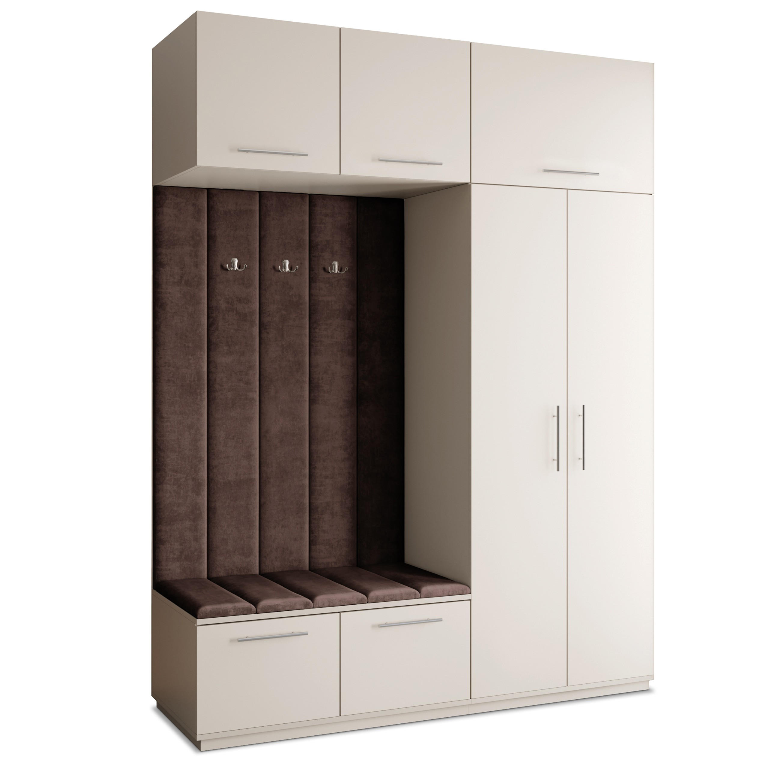GARDEROBENSCHRANK REMA 180/240/60 cm Modern Garderobe-Set Kaschmir - Kaschmir/Braun, Holzwerkstoff (180/240/60cm) - MASSENO