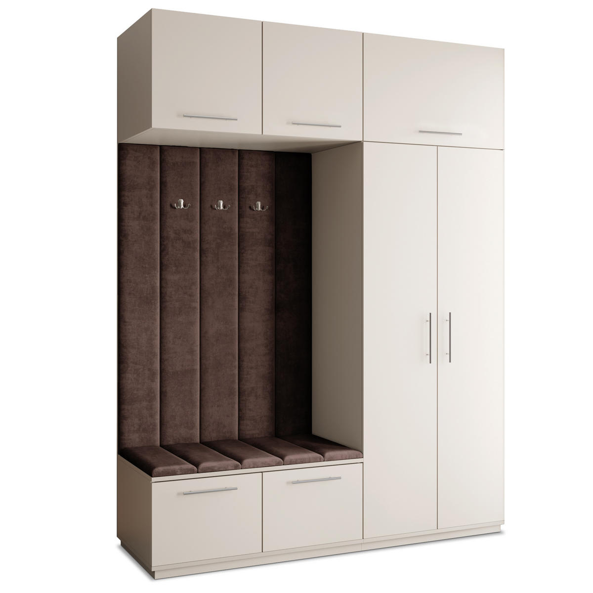 GARDEROBENSCHRANK REMA 180/240/60 cm Modern Garderobe-Set Kaschmir - Kaschmir/Braun, Holzwerkstoff (180/240/60cm) - MASSENO