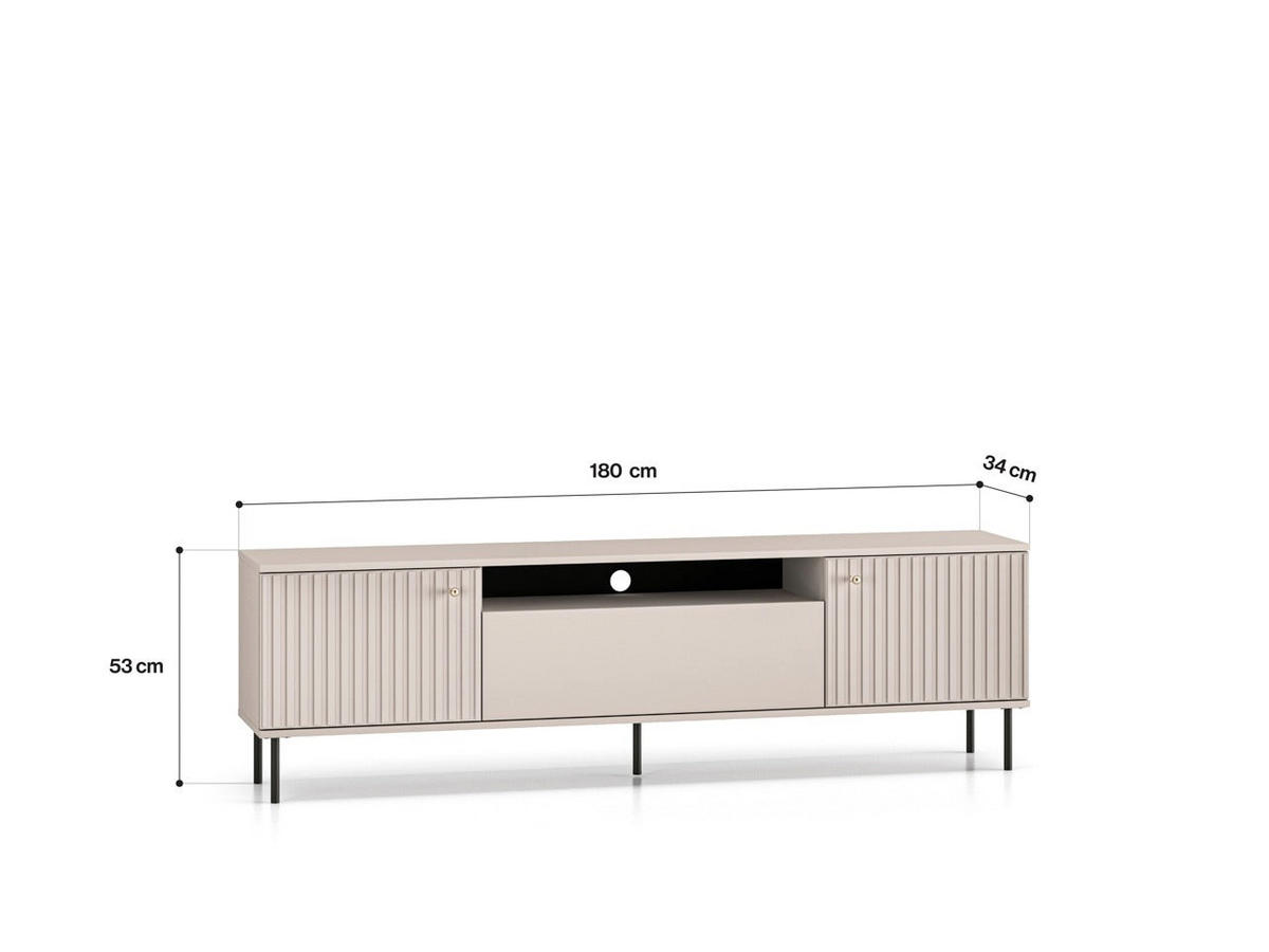 LOWBOARD – 180 cm – Sophie – Kaschmir / Eichefarben - Kaschmir/Eichefarben, Holzwerkstoff (180/53/34cm) - hi-markt