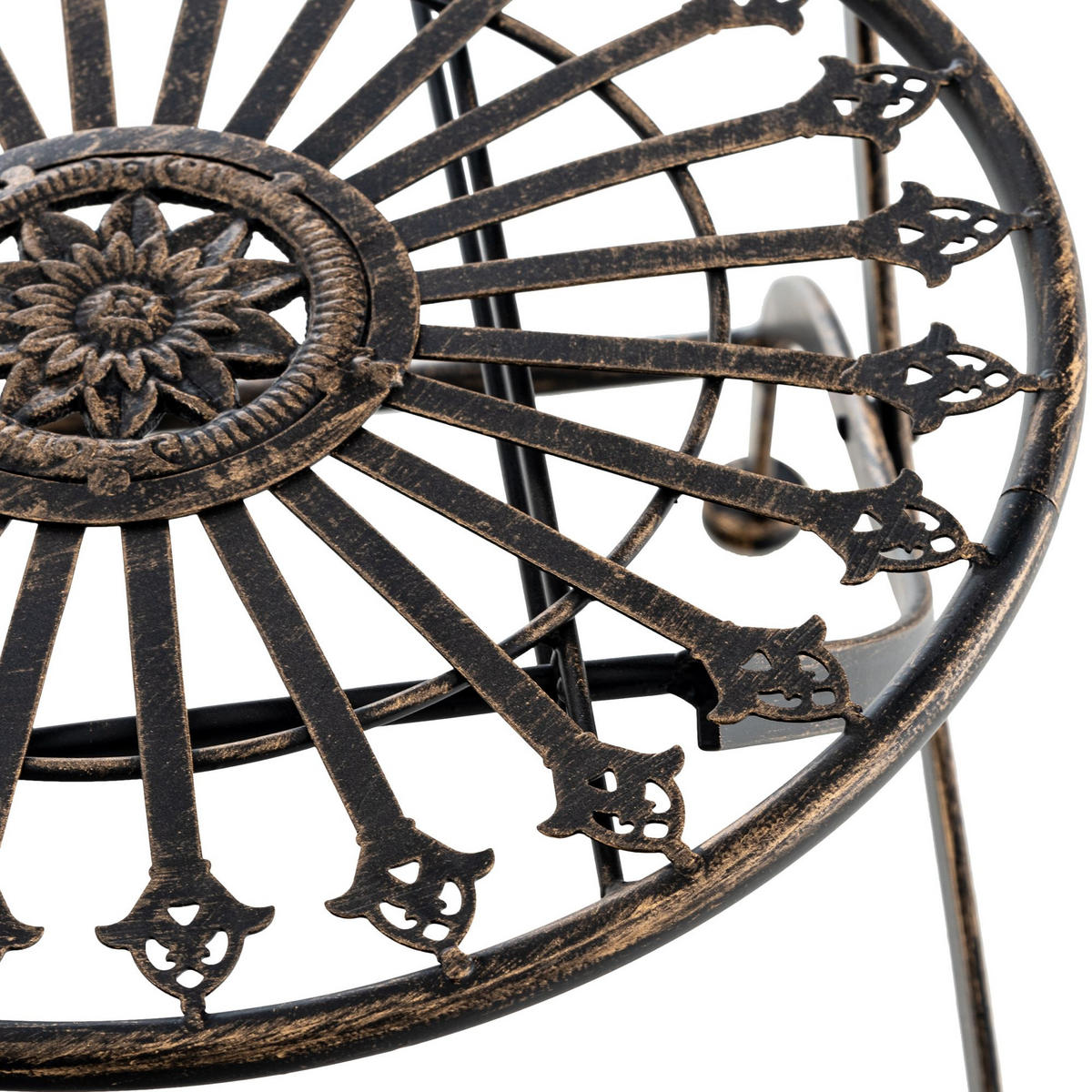 GARTENKLAPPSTUHL Metall bronze - Bronzefarben, Metall (39/94/53cm) - CLP