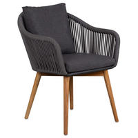 DININGSESSEL Solana Rope dark grey inkl.Kissen uni grey - Grau, Metall (63/79/59cm) - Mr. Deko