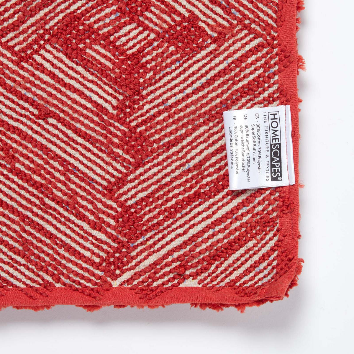 BADEMATTE 50/80 cm Rautenmuster, Hochflor - Orange, Textil (50/80cm) - Homescapes