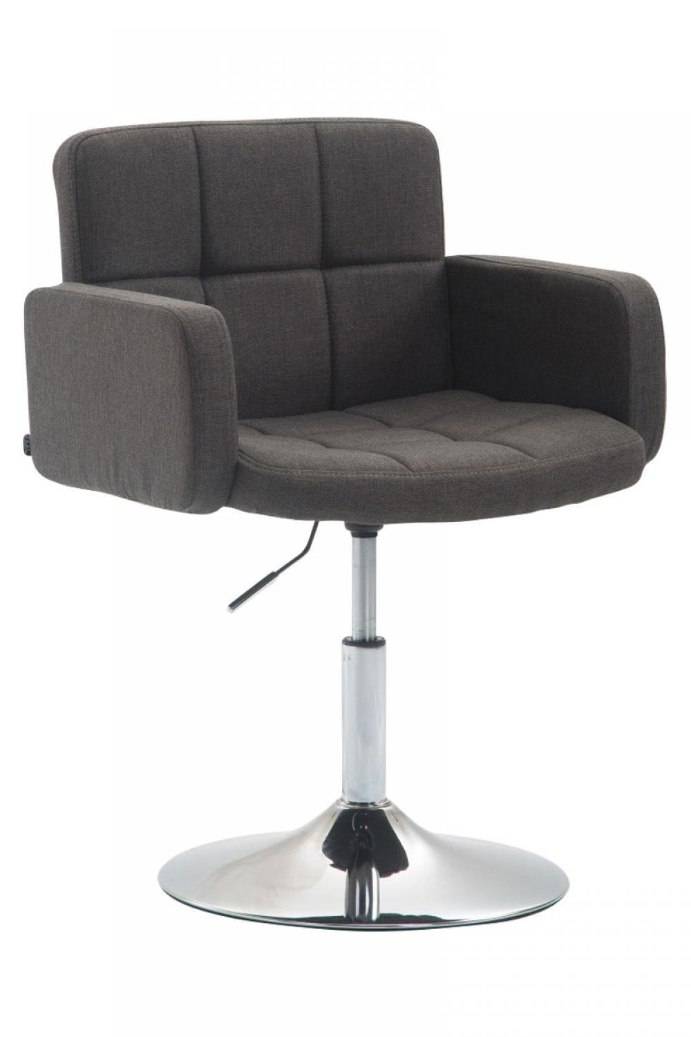 DREHSTUHL Stoff dunkelgrau - Chromfarben/Dunkelgrau, Textil/Metall (58/80/48cm) - CLP