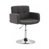 DREHSTUHL Stoff dunkelgrau - Chromfarben/Dunkelgrau, Textil/Metall (58/80/48cm) - CLP