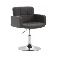 DREHSTUHL Stoff dunkelgrau - Chromfarben/Dunkelgrau, Textil/Metall (58/80/48cm) - CLP