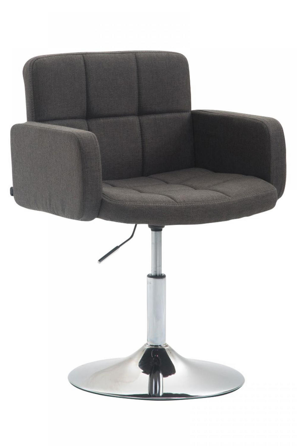 DREHSTUHL Stoff dunkelgrau - Chromfarben/Dunkelgrau, Textil/Metall (58/80/48cm) - CLP