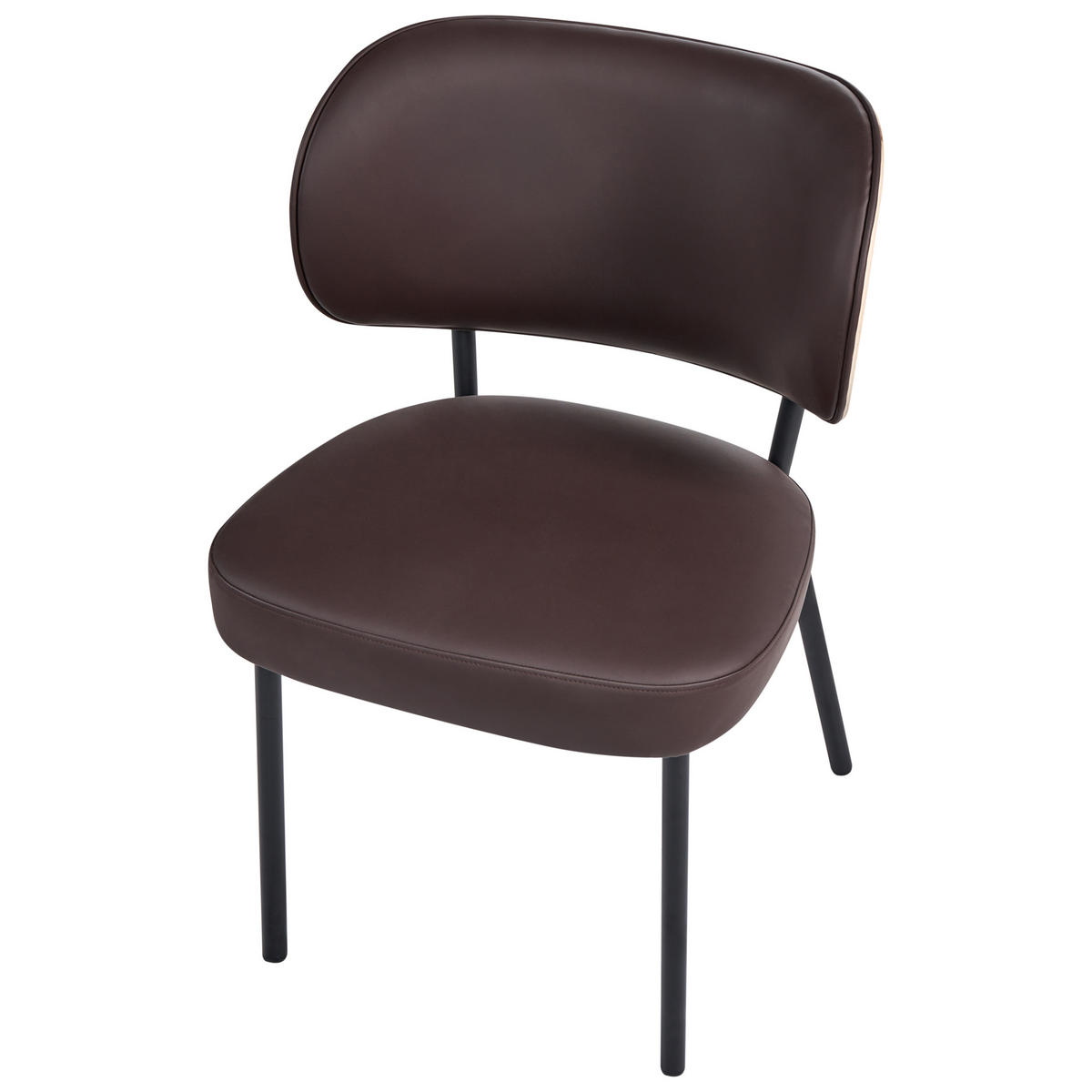 ESSZIMMERSTUHL 2er-Set Kunstleder Dunkelbraun Wonder - Dunkelbraun, Kunststoff (55/82/65cm) - Beliani