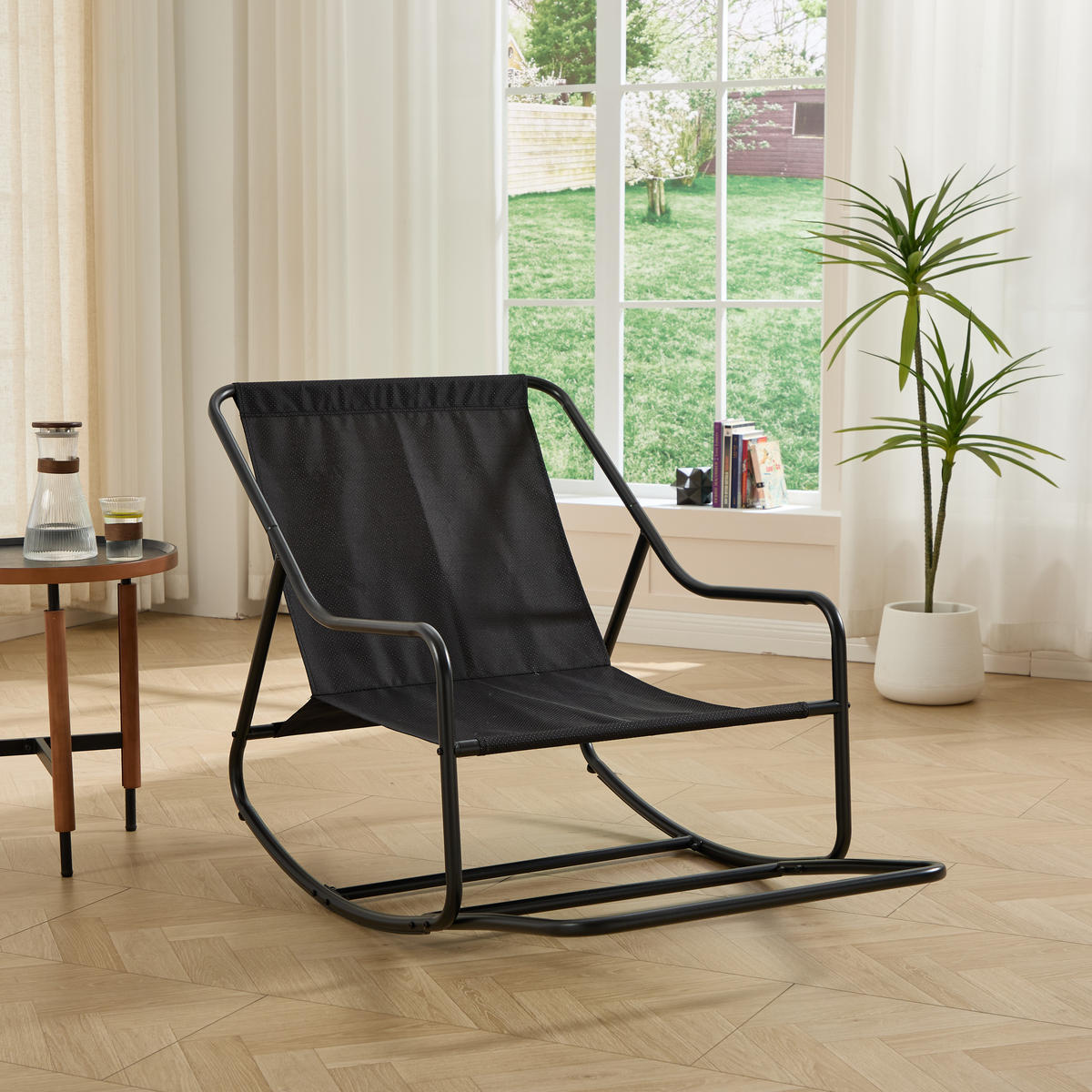 SCHAUKELSTUHL,SCHAUKELSESSEL mit Fußstütze, gepolstertem Kissen,Cord,Rosa - Rosa, Metall (75/82/116cm) - LVHOM