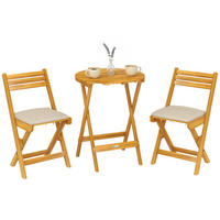 GARTEN-BEISTELLTISCHSET Naturholz 3 Stück - Beige, Kunststoff (60/60/75cm) - GiPP