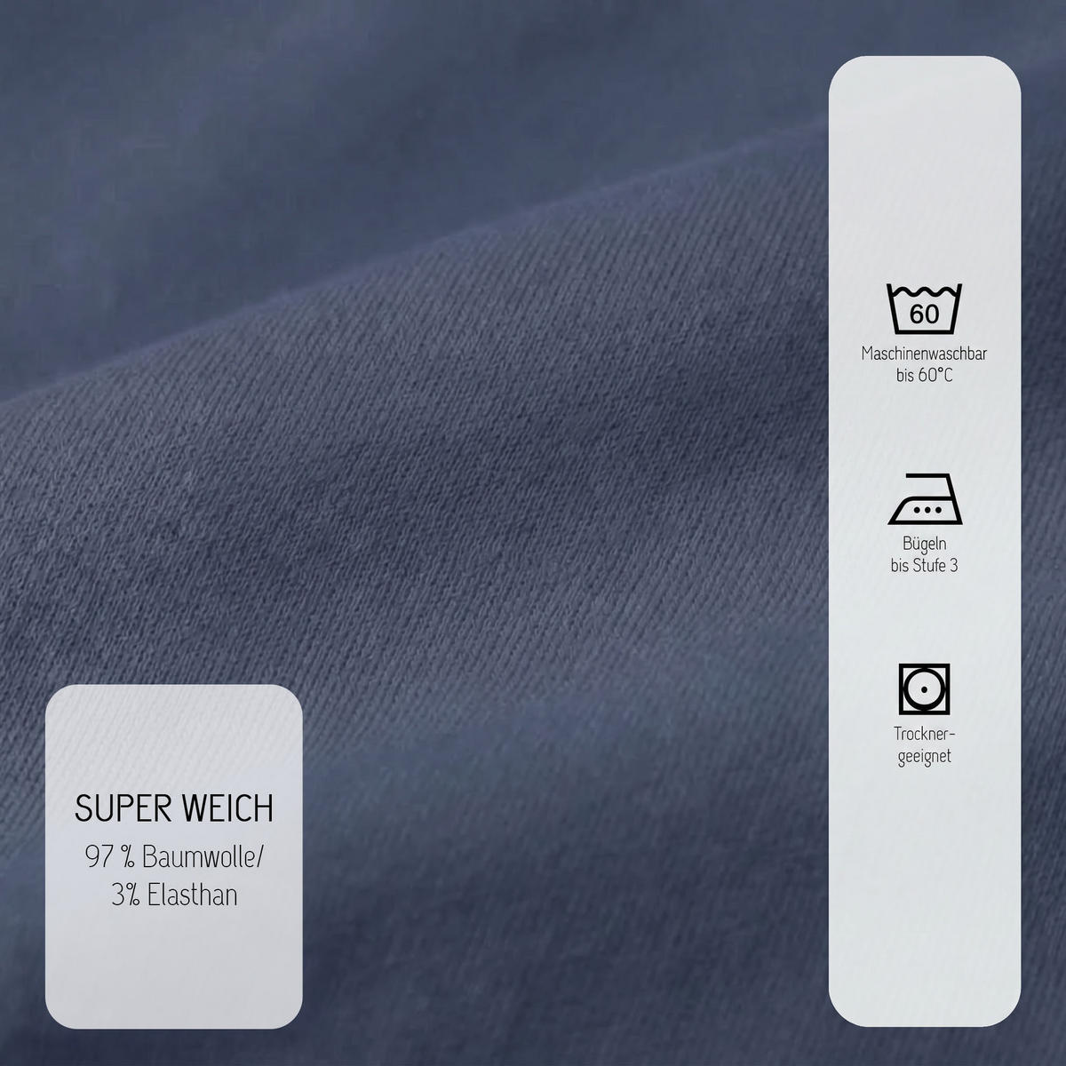 SPANNBETTTUCH Deluxe Jersey marine, 120x200 cm - 130x220 cm - Dunkelblau, Textil (130/220cm) - biberna
