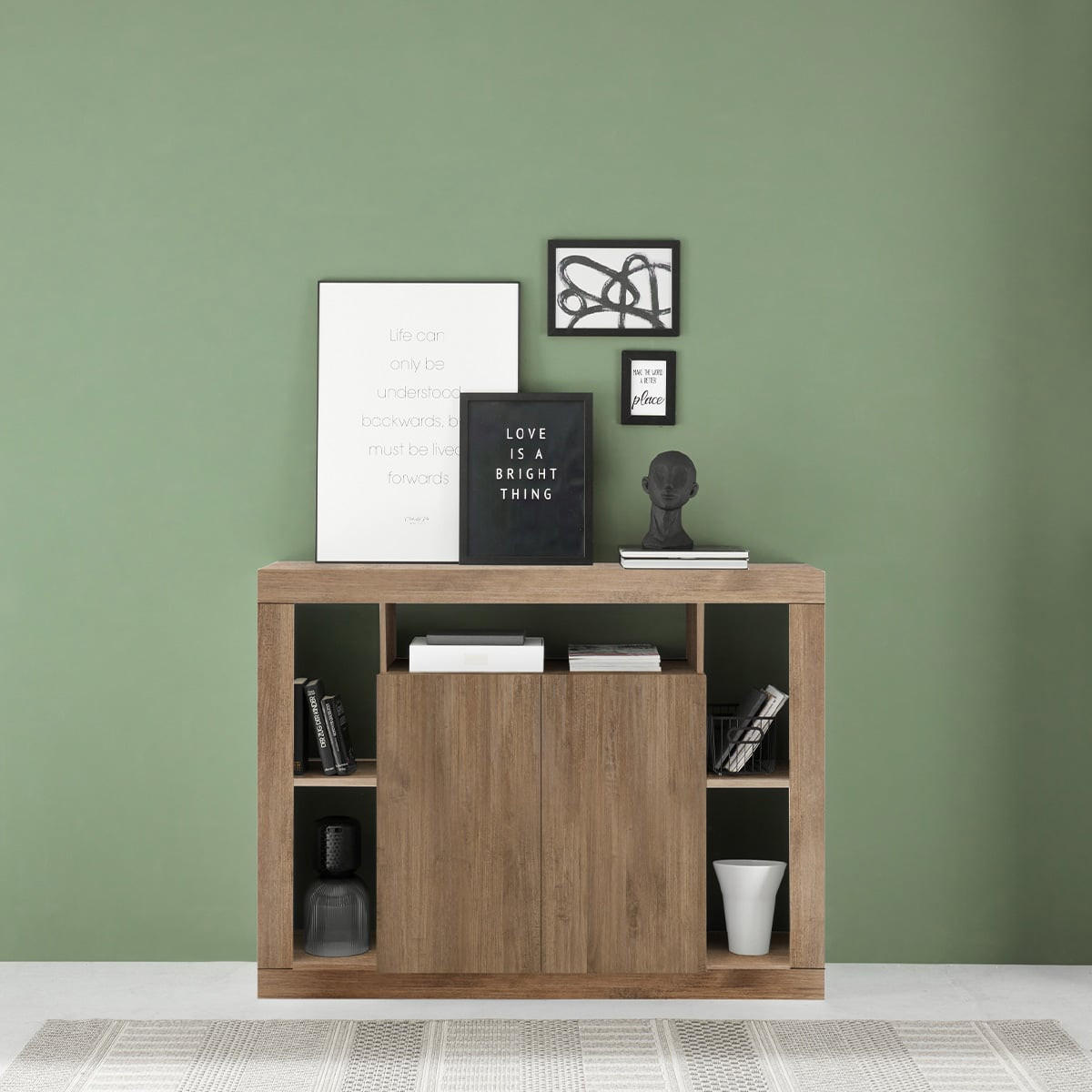 Thumbnail - Calicosy Sideboard, Eiche Artisan, Holzwerkstoff, 40x102x134 cm, Wohnzimmer, Kommoden & Sideboards, Sideboards