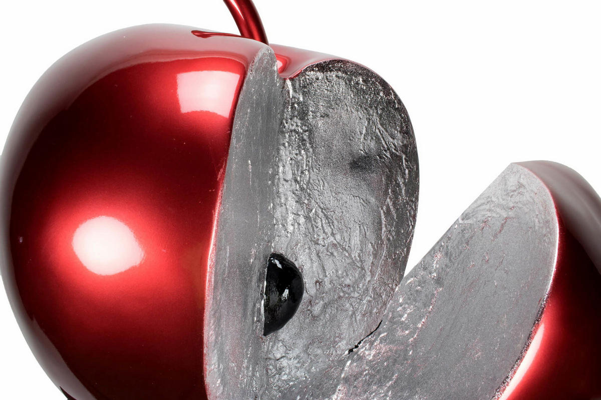 SKULPTUR Rot 51/54 cm - Rot/Silberfarben, Stein (11.2/54/40cm) - KUNSTLOFT