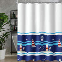 DUSCHVORHANG Blaues Segel 100x200 cm - Multicolor, Textil (100/200cm)