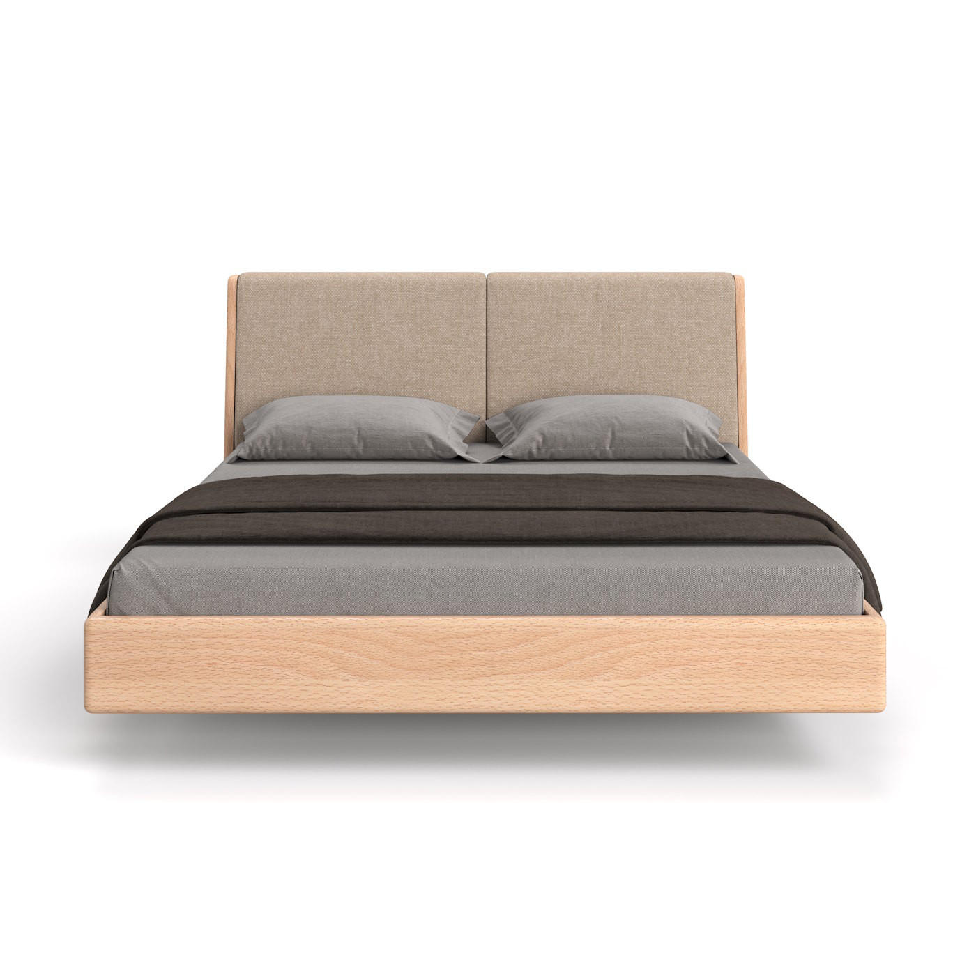 MASSIVHOLZBETT Lumo aus Buche 200x220 cm, Storm 06 - Beige/Buchefarben, Holz (200/220cm) - Danzz