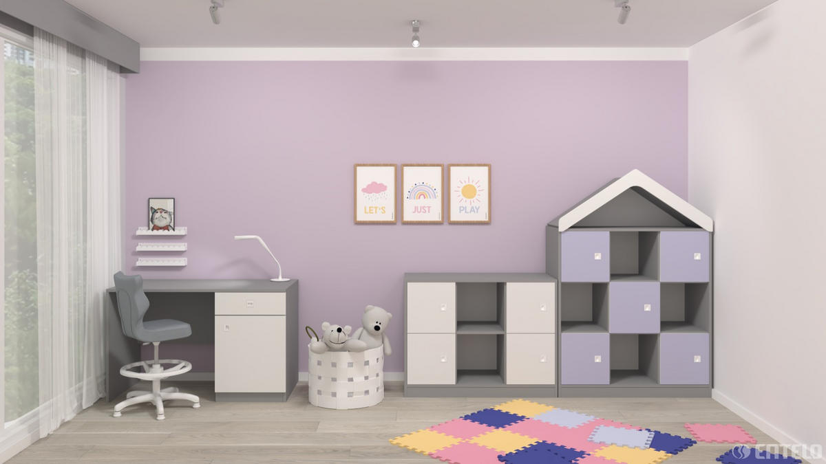 KINDERSTUHL Petit mit Fußstütze - Hellgrau/Weiß, Textil (66/90/66cm) - RAUMHIRSCH FURNITURE