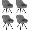 ARMLEHNSTUHL drehbarer 4er Set Snug 58 x 58 x 82 cm grau - Grau, Textil (58/82/58cm) - tectake