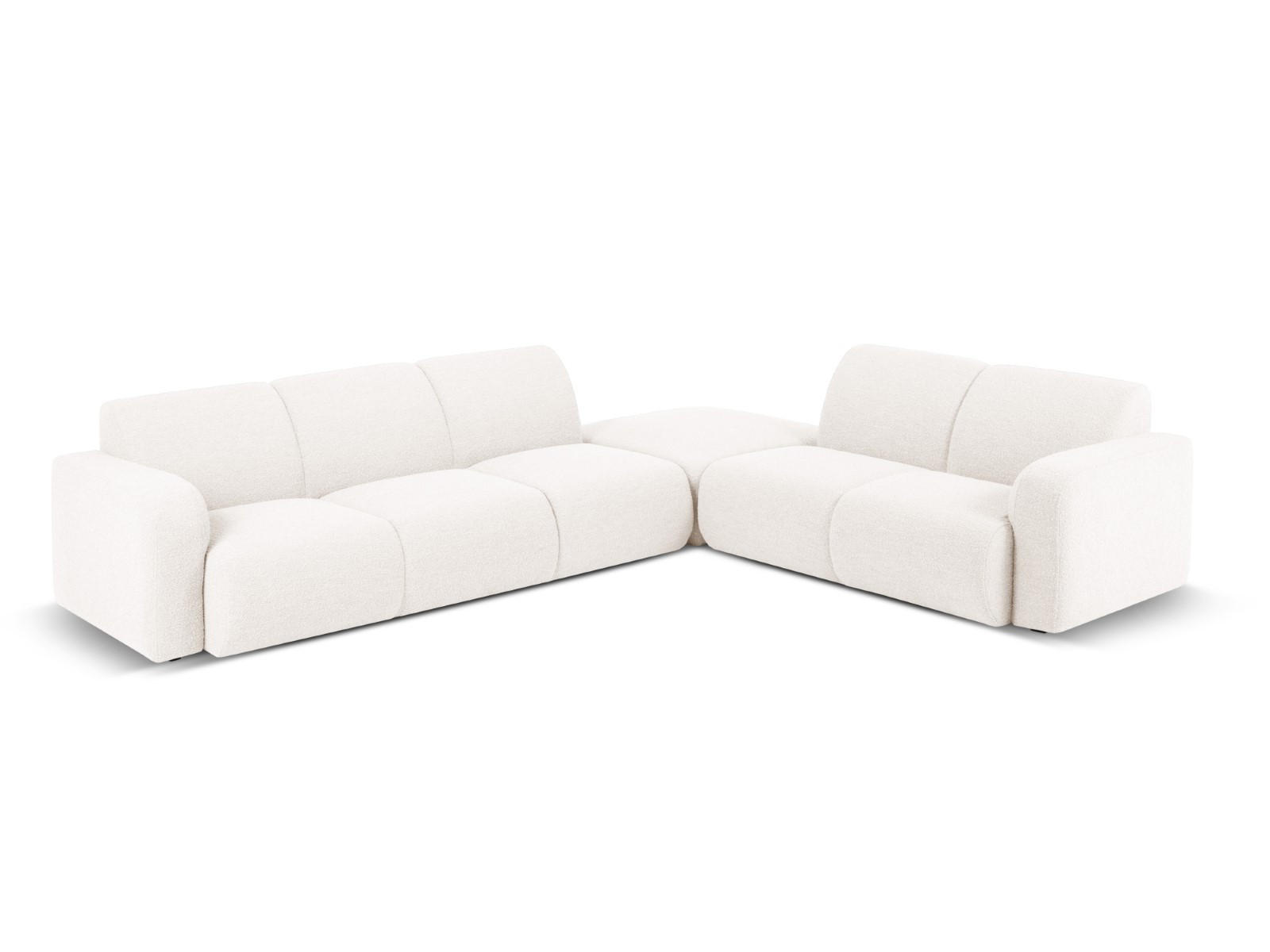 ECKSOFA rechts Molino aus Boucle weiß 6 Sitzplätze - Weiß, Textil (250/315cm) - Micadoni