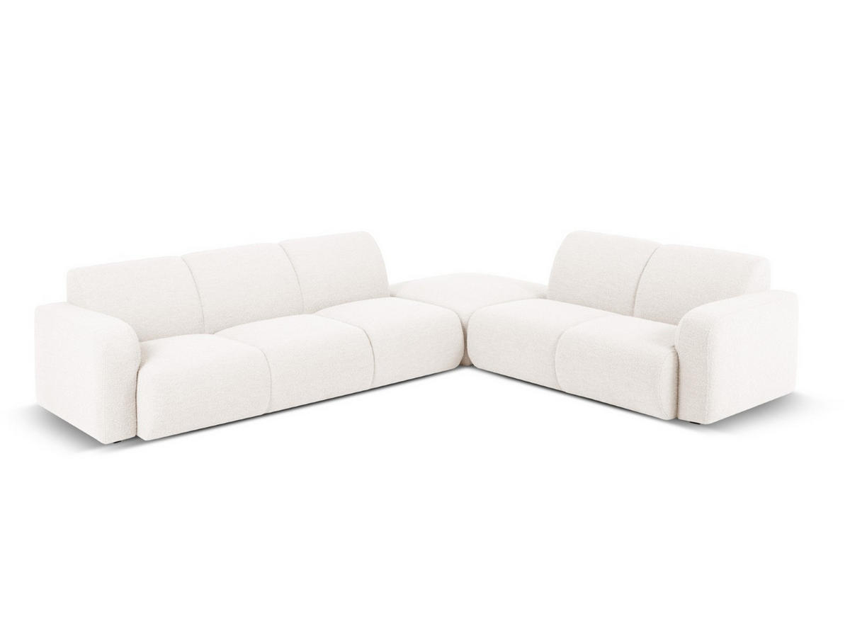 ECKSOFA rechts Molino aus Boucle weiß 6 Sitzplätze - Weiß, Textil (250/315cm) - Micadoni