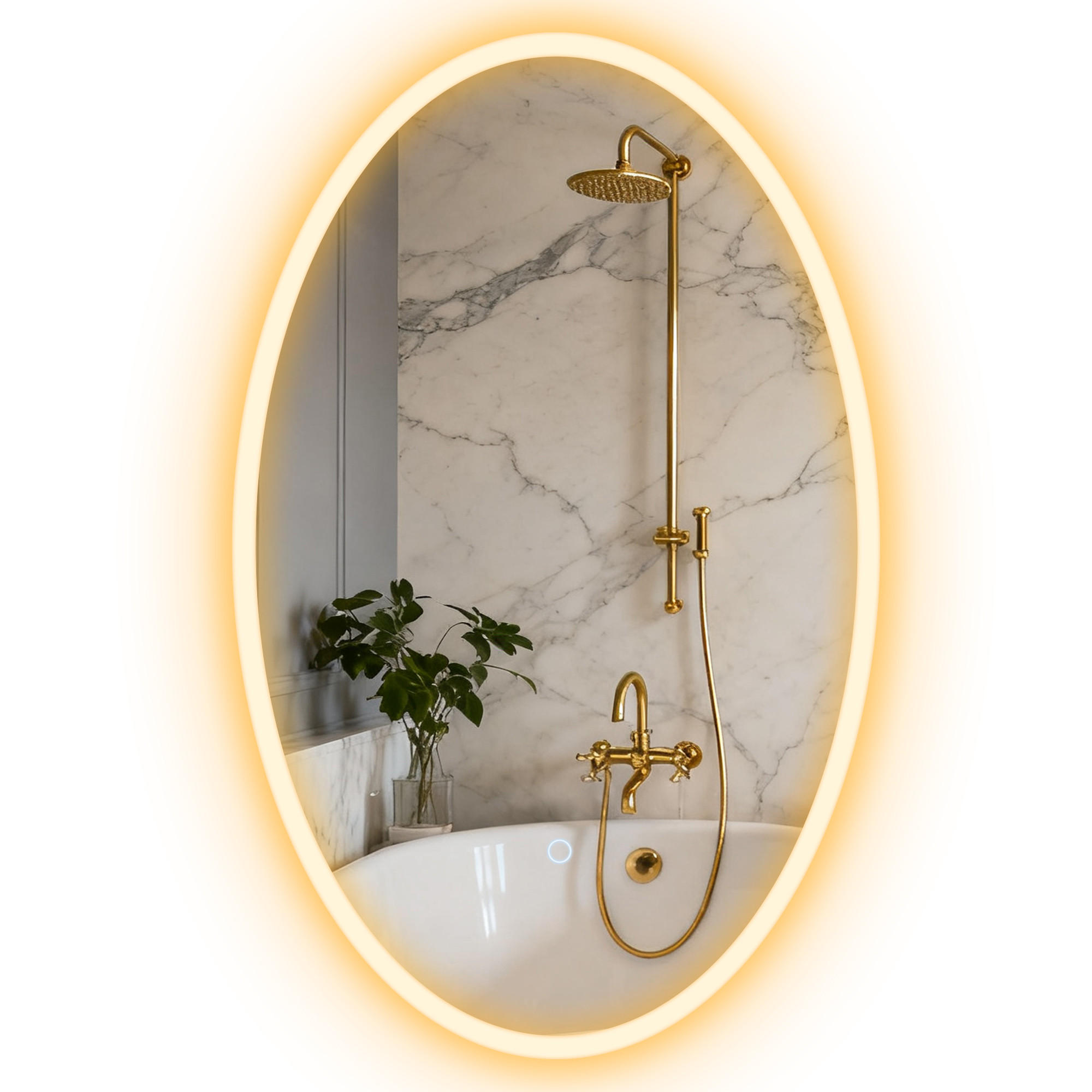 BADSPIEGEL mit Beleuchtung, 80 x 50 cm ,beschlagfrei, 3 Lichtfarben, dimmbar, transparent - Transparent, Glas (50/80/4cm) - Vallsero