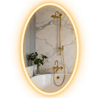 BADSPIEGEL mit Beleuchtung, 80 x 50 cm ,beschlagfrei, 3 Lichtfarben, dimmbar, transparent - Transparent, Glas (50/80/4cm) - Vallsero