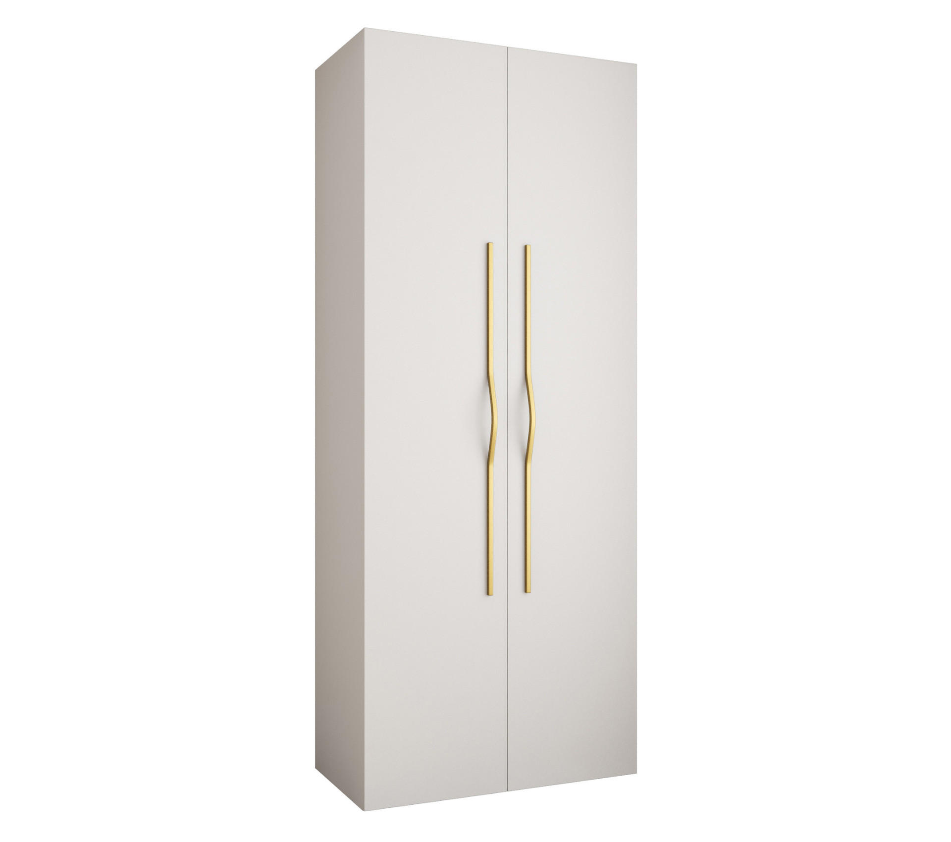 Abiks Möbel Drehtürenschrank Weiß, Gold 100x245.5x40 cm