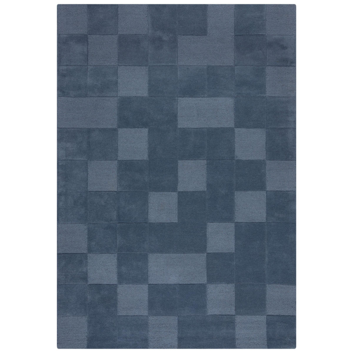 WOLLTEPPICH Schachbrett Muster, Karos, Wohnzimmer schmutzabweisend Blau Rechteckig 160x230 - Blau, Textil (160/230cm) - KADIMA DESIGN