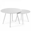 GARTEN-LOUNGETISCH 2-tlg., Weiß - Weiß, Metall (90/50/34cm) - Oviala