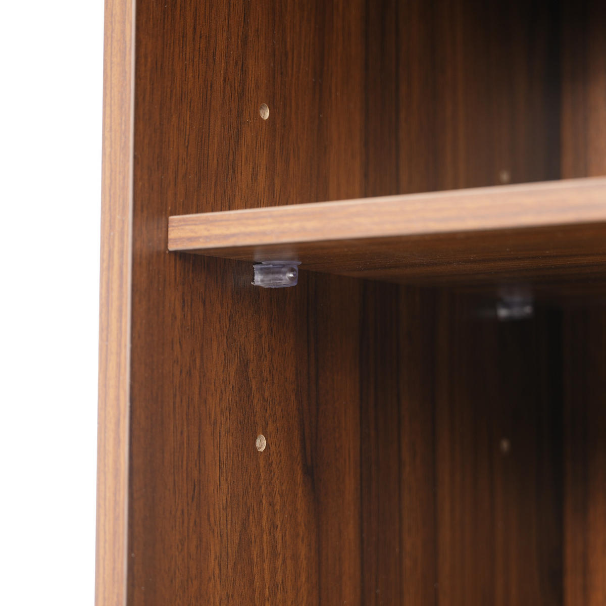 HIGHBOARD Nussbaumholz-Optik mit Glastür, 2 Schubladen & verstellbaren Regalen - Walnussfarben, Holzwerkstoff (39.8/160/35cm) - Urban Meuble