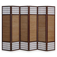 PARAVENT 6-tlg. 264/175 cm Braun Bambusstreben - Braun, Holz (264/175/2cm) - Homestyle4u