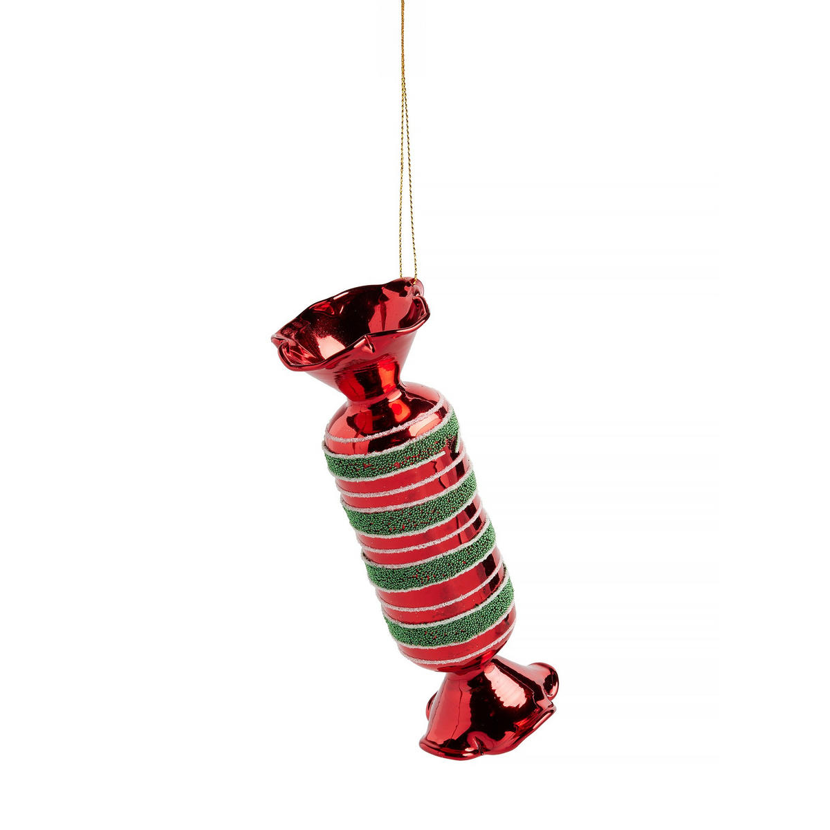 WEIHNACHTSKUGEL Glas CANDOS, 5x14 cm, Süßigkeiten, Christbaumkugeln, Weihnachtsdeko Xmas, Christmas Deko - Rot, Glas (5/5/14cm) - home&you