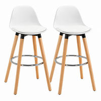 BARHOCKER 2er-Set mit Rückenlehne 38,5 x 42,5 x 91 cm White - Weiß, Metall (42.5/91/38.5cm) - Meubliv