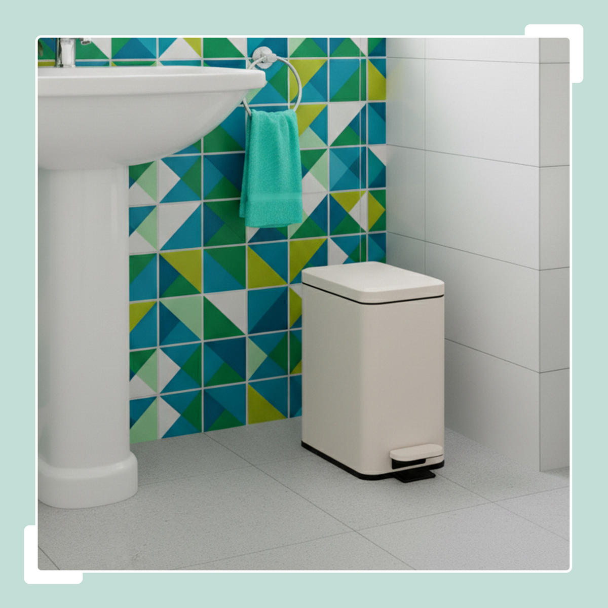 MÜLLEIMER - Beige, Kunststoff/Metall (16/36/30cm) - Relaxdays