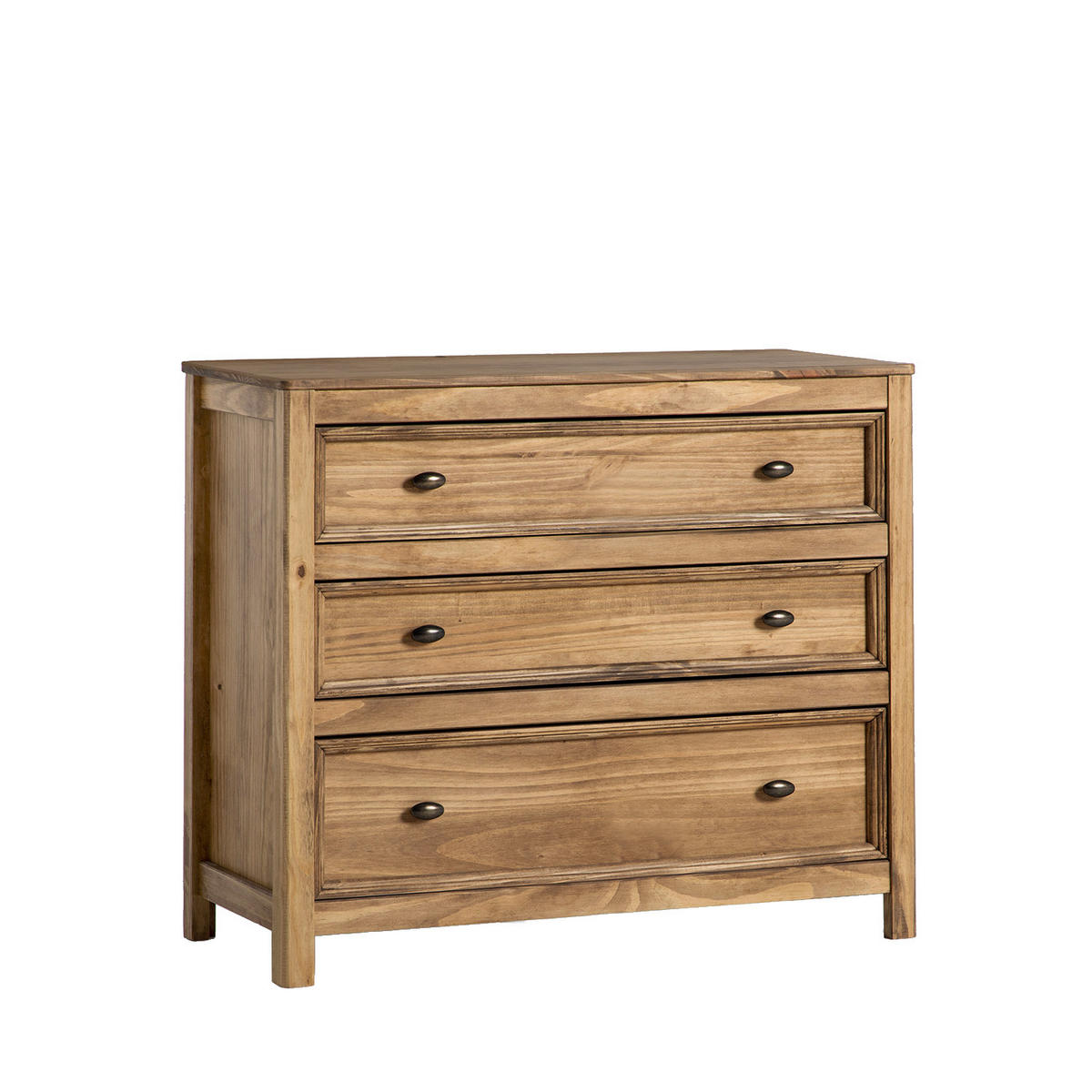 KOMMODE MIT SCHUBLADEN Serena Natürlich 93 cm x 77 cm - Naturfarben, Holz (93/77/39cm) - Klast Home