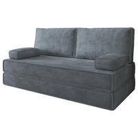 BETTSOFA SILAR aus Schaumstoff Cordstoff Grau Schlaffunktion - Grau, Textil (170/86/80cm) - MASSENO