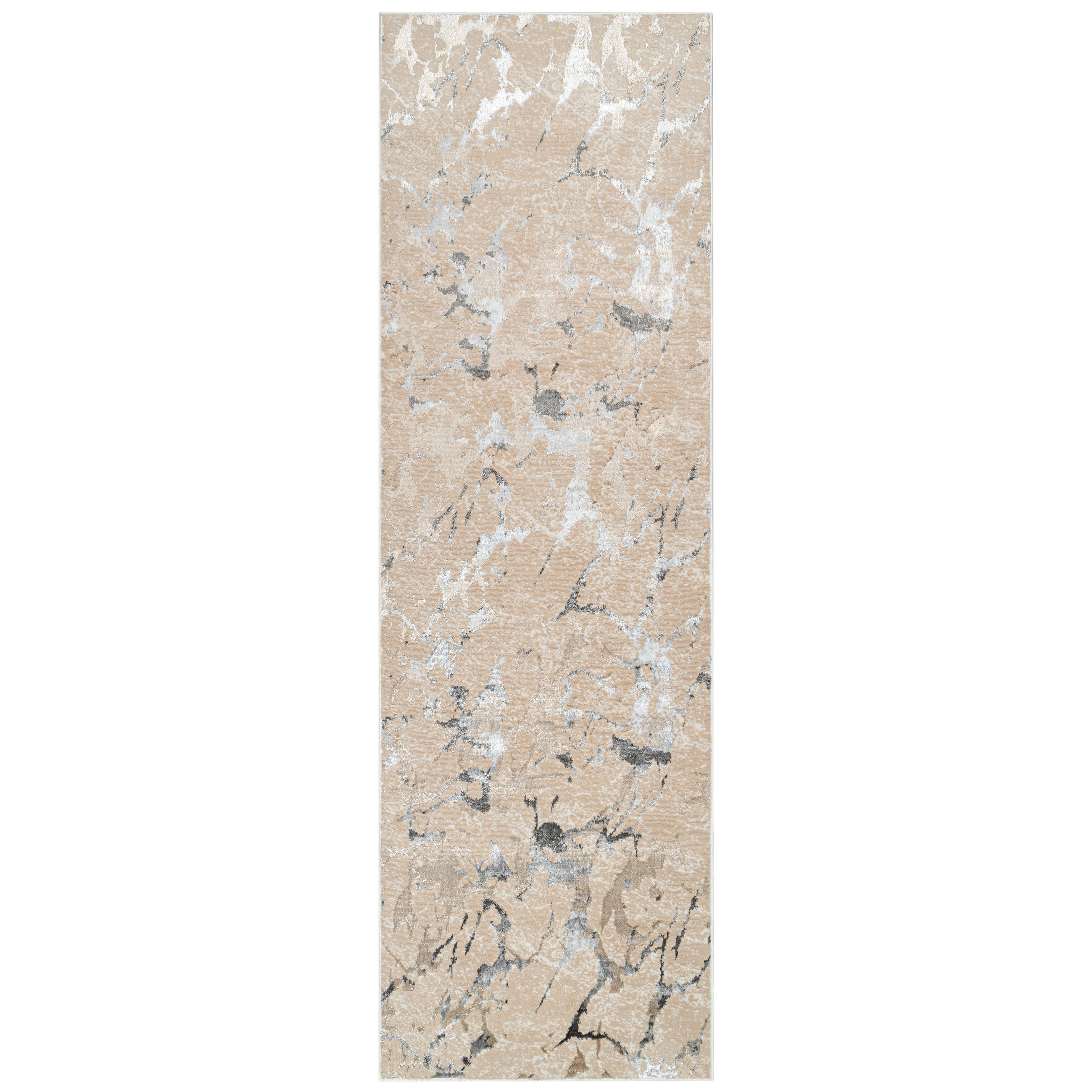 TEPPICHLÄUFER CRYSTAL champagner abstrakt 100/250 cm - Champagner, Textil (100/250cm) - Tapiso