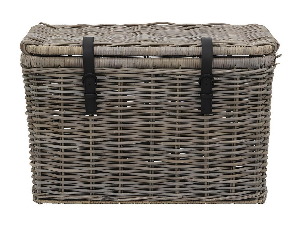 KOFFER zur Aufbewahrung 2er-Set - Kubu - 80 x 45 x 55 cm & 70 x 35 x 45 cm - Grau - NEFTA - Grau, Naturmaterialien (45/55/80cm) - Vente-Unique