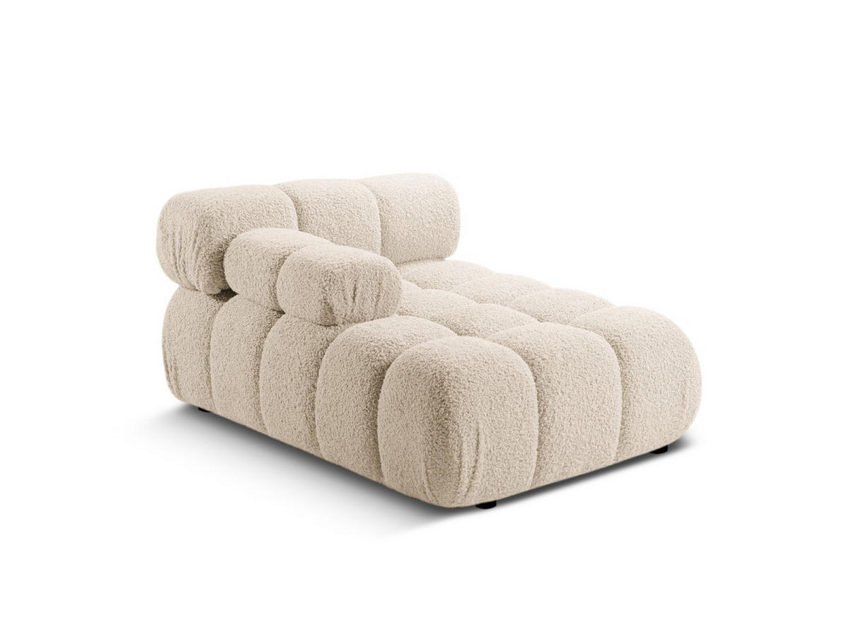 CHAISELONGUE links Bellis aus Boucle leichtes beige - Creme, Textil (94/70/155cm) - Micadoni